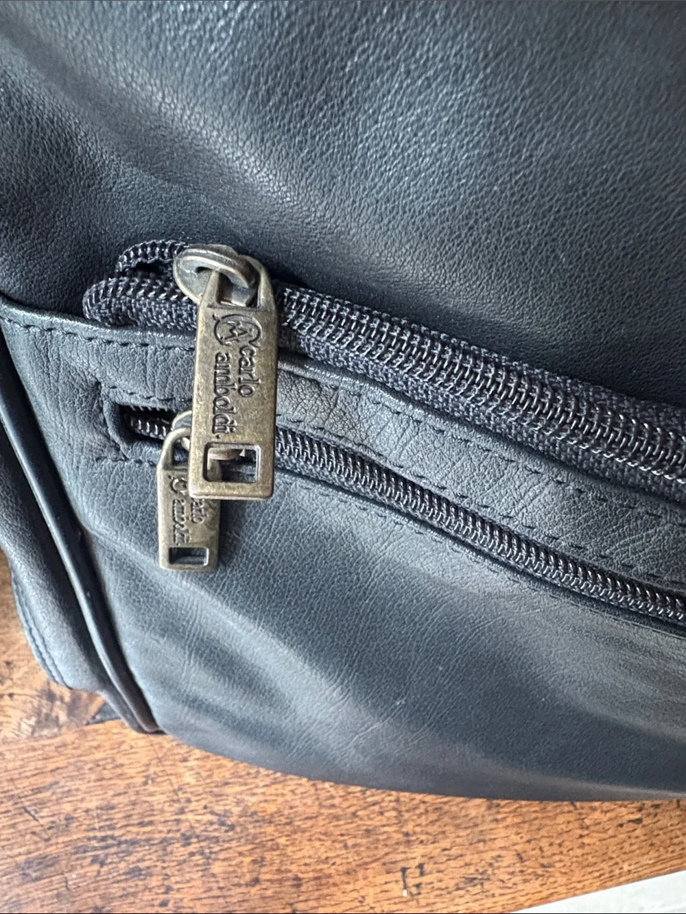 Carlo Amboldi Genuine Leather Black Duffel Bag for Travel, Gym, Work, Carryon